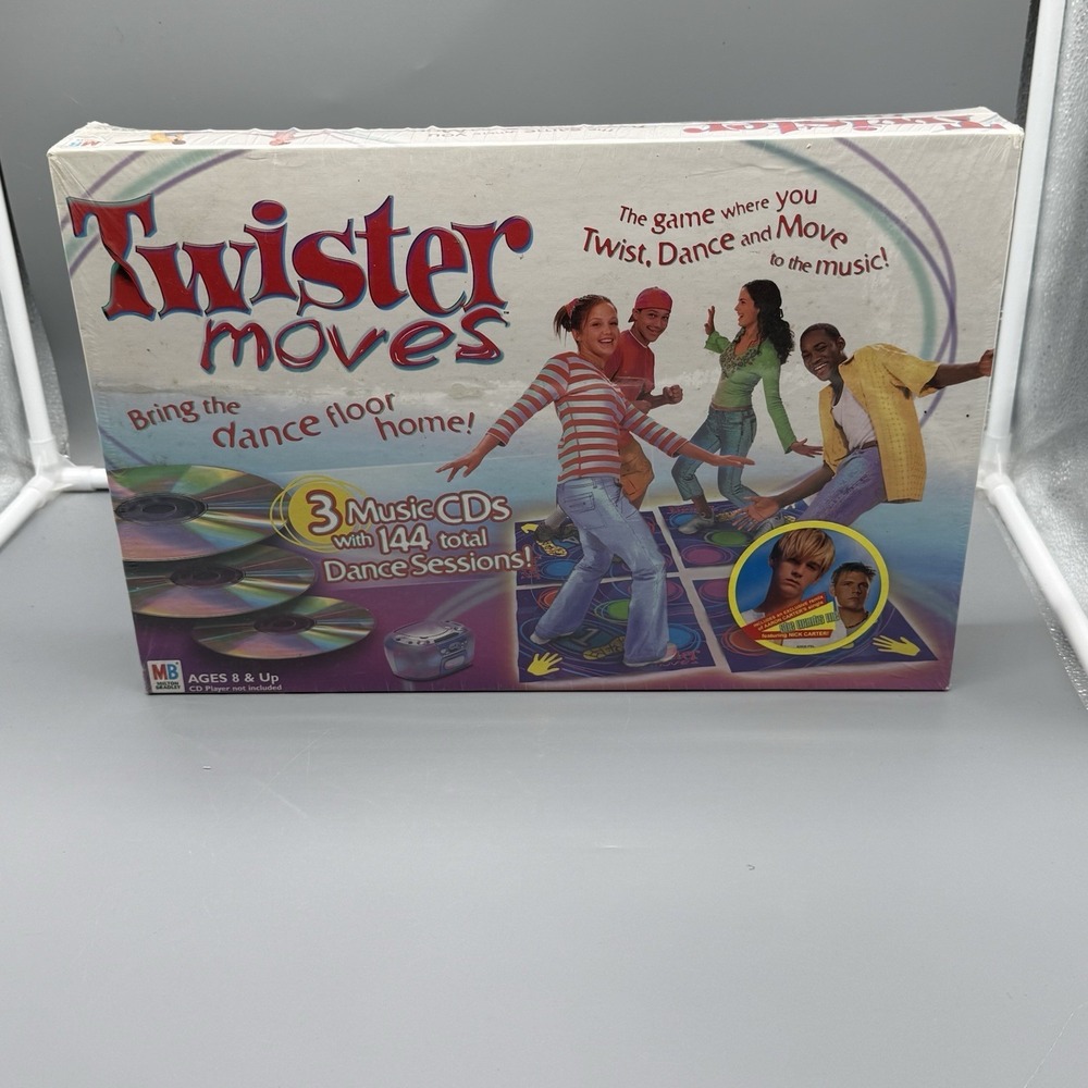 Twister Moves Milton Bradley Hasbro Dance Game with 3 Music CD's (2003) Sealed